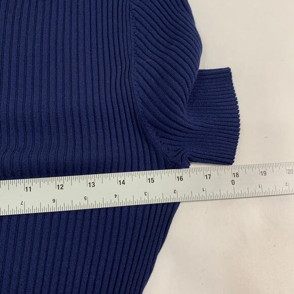 Trina Turk L NEW Womens Ribbed Crew Neck Vivika Dress Navy Red Colorblock - Picture 8 of 9